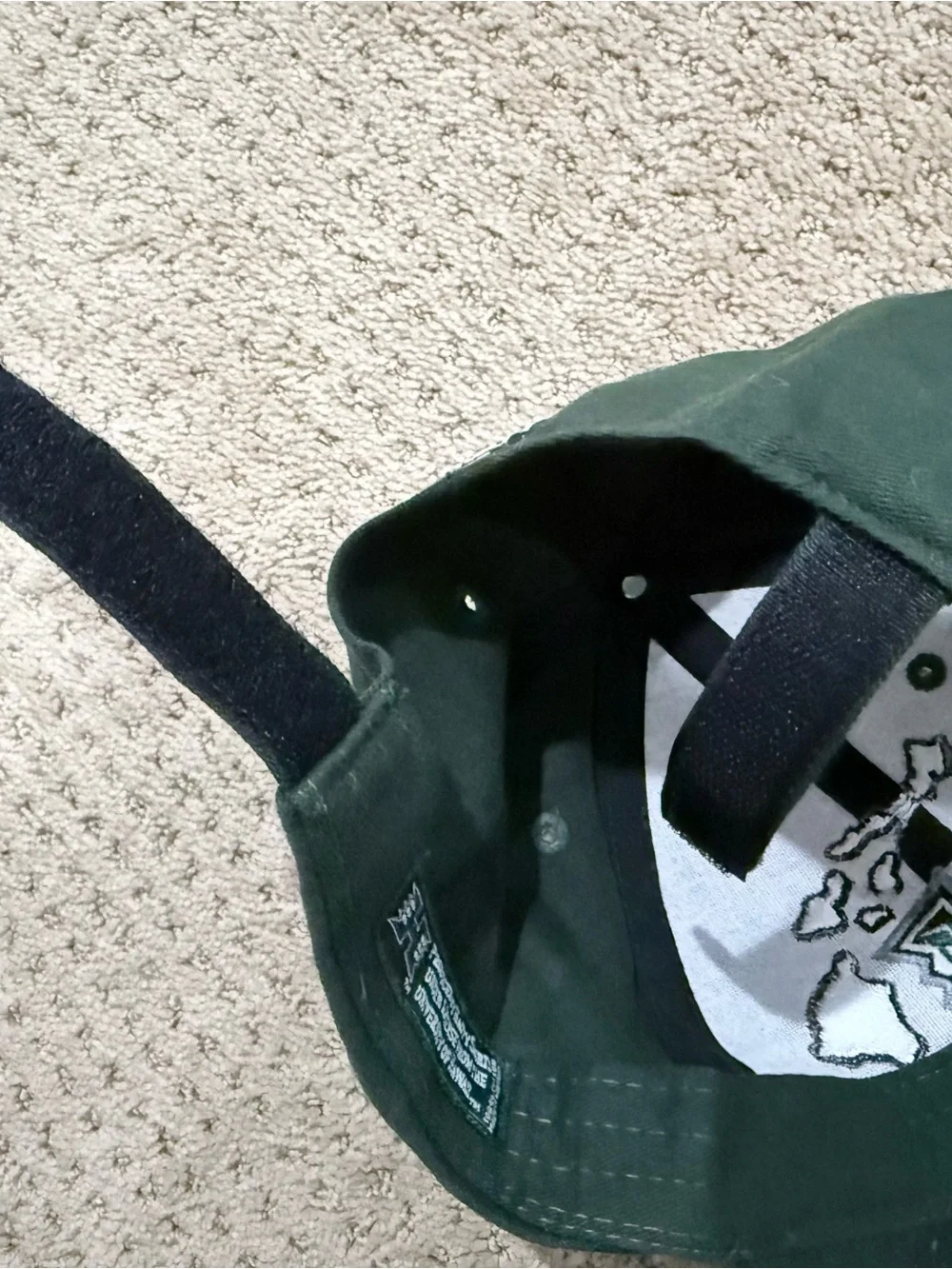 NWT Hawaii Rainbow Warriors Island Green NCAA Velcro Adjustable Strap Hat